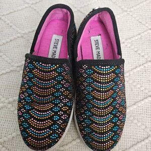 Steve Madden Girls Rhinestones slip on Sneakers Size 13